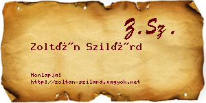 Zoltán Szilárd névjegykártya